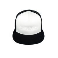 trucker accento white hat front