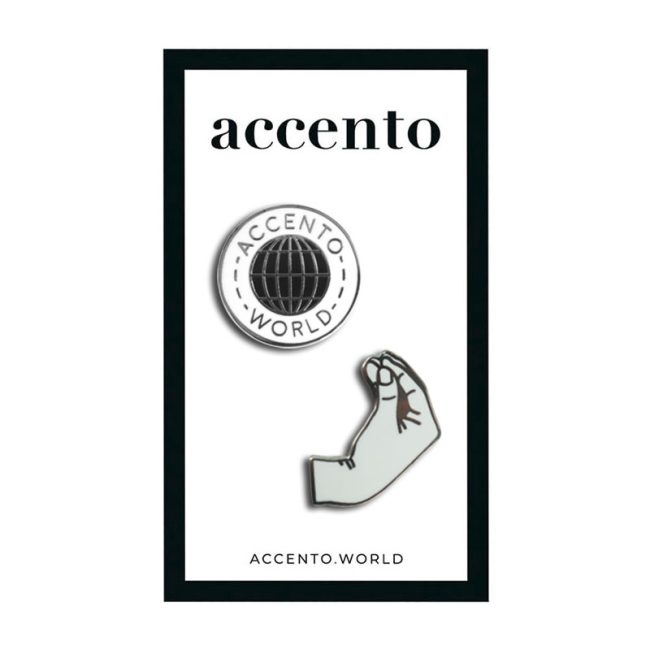 accento world pin silver bundle packaging