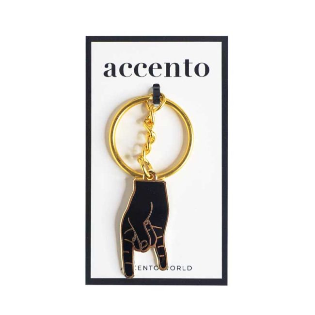 accento keychian corna gold packaging