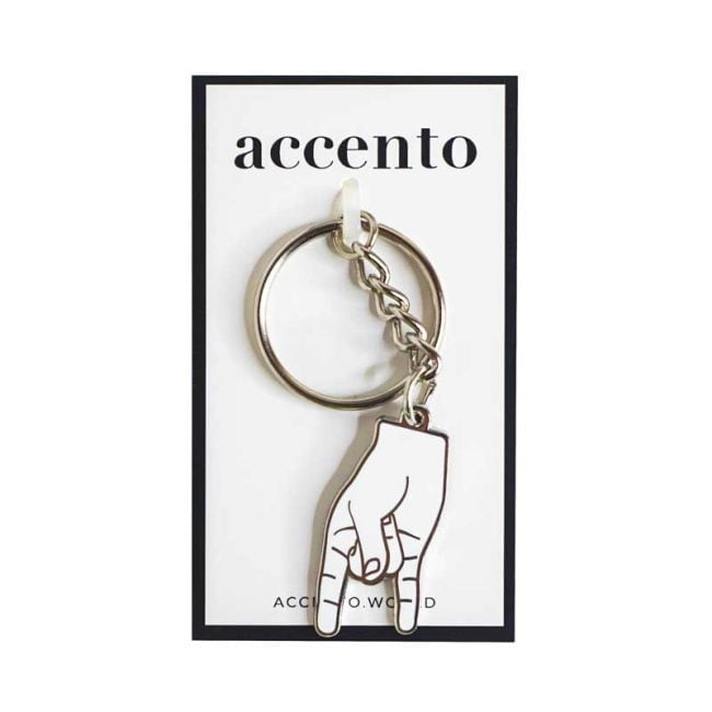 accento keychian corna silver packaging